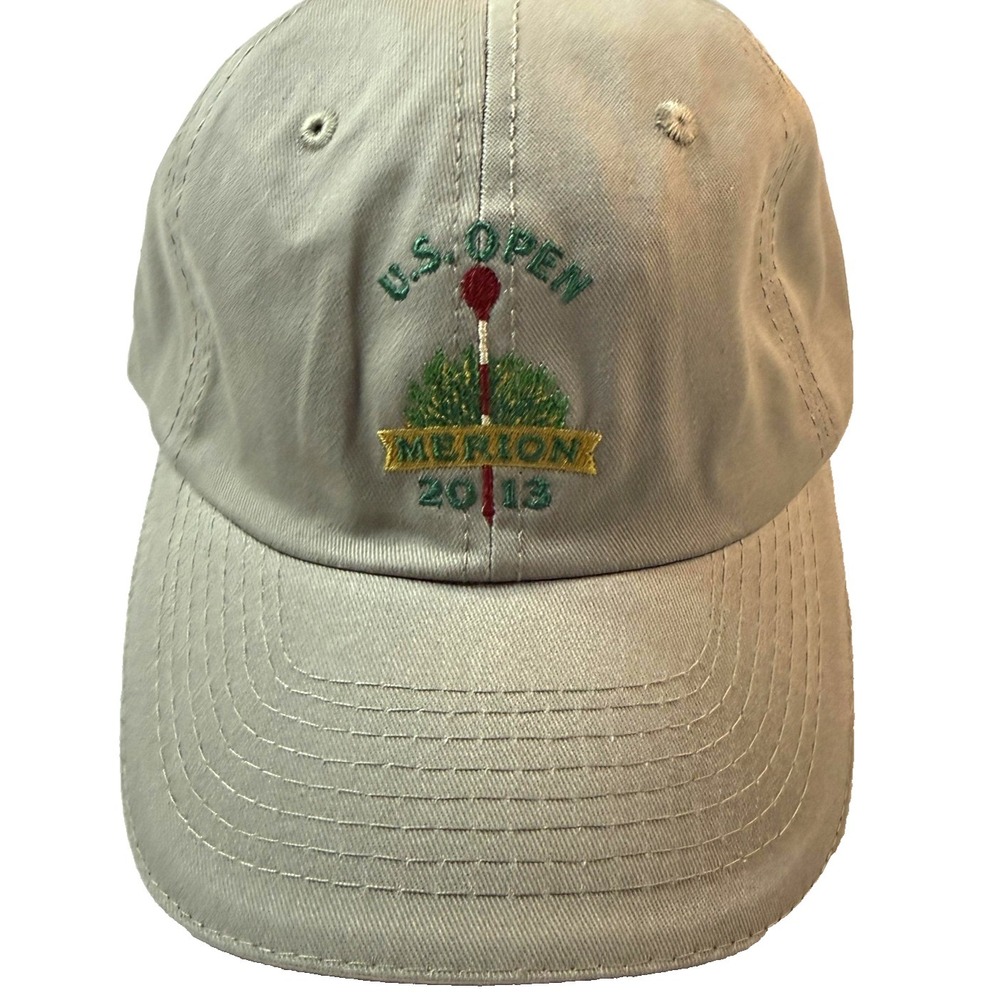 2013 U.S. Open Merion‎ Golf Hat Cap Mens Beige Embroidered Rare Sportcore